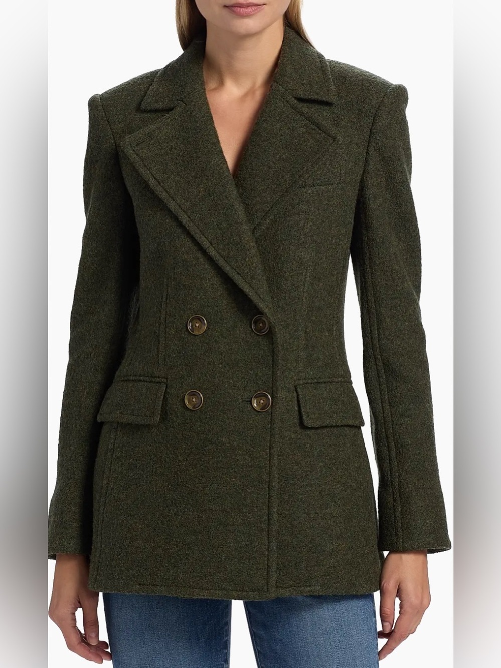 Veronica Beard's Duran virgin wool coat jacket cypress